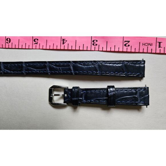 14mm Lug/12mm Navy Blue Alligator Watch Double Tour Strap Lug  (Hermes Cape Cod) - Picture 5 of 12